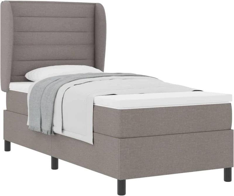 vidaXL Κρεβάτι Box Spring με Στρώμα σε Ταμπά, 90x190 εκ., Ύφασμα