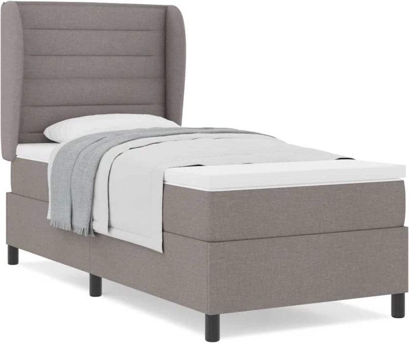 vidaXL Κρεβάτι Box Spring με Στρώμα σε Ταμπά, 90x190 εκ., Ύφασμα