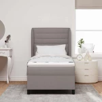 vidaXL Κρεβάτι Box Spring με Στρώμα σε Ταμπά, 90x190 εκ., Ύφασμα