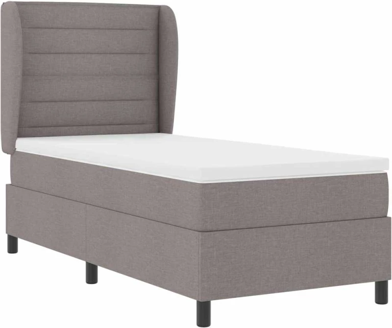 vidaXL Κρεβάτι Box Spring με Στρώμα σε Ταμπά, 90x190 εκ., Ύφασμα