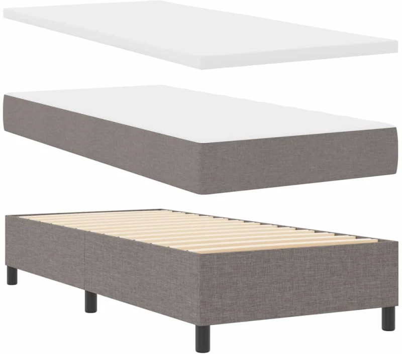 vidaXL Κρεβάτι Box Spring με Στρώμα σε Ταμπά, 90x190 εκ., Ύφασμα