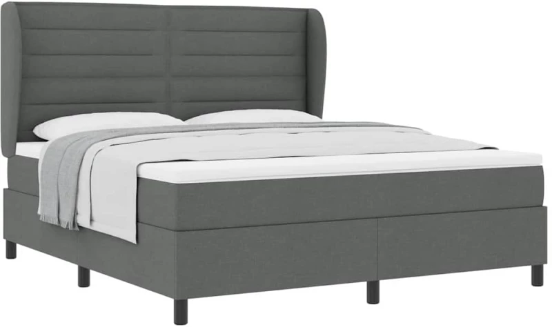 vidaXL Κρεβάτι με Στρώμα Γκρι 180x200 εκ. Υφασμάτινο