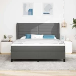 vidaXL Κρεβάτι με Στρώμα Γκρι 180x200 εκ. Υφασμάτινο