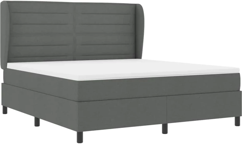 vidaXL Κρεβάτι με Στρώμα Γκρι 180x200 εκ. Υφασμάτινο