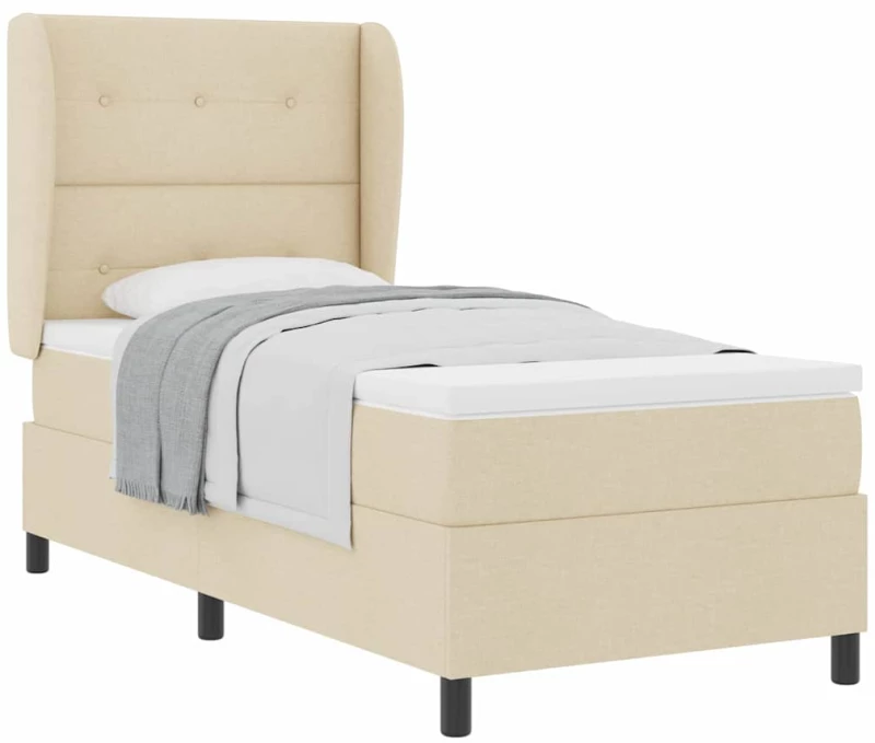 vidaXL Στη Μπαξεβάνα Στρώμα Κρεβάτι Σε Κρεμ - 100x200 cm Υφασμάτινο