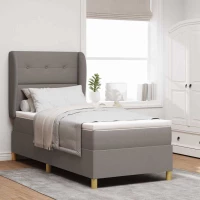 vidaXL Κρεβάτι Box Spring με στρώμα Ταπέ Τάπε 90x190 εκ. Υφασμα