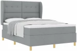 vidaXL Κρεβάτι Box Spring με Στρώμα Γκρι Ανοιχτό 140x200 εκ. Υφασμάτινο