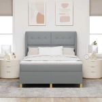 vidaXL Κρεβάτι Box Spring με Στρώμα Γκρι Ανοιχτό 140x200 εκ. Υφασμάτινο