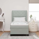 vidaXL Κρεβάτι με Στρώμα σε Ανοιχτό Γκρι 90x200 cm, Βελούδινο.