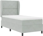 vidaXL Κρεβάτι με Στρώμα σε Ανοιχτό Γκρι 90x200 cm, Βελούδινο.