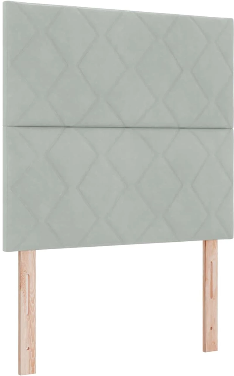 vidaXL Κρεβάτι με Στρώμα σε Ανοιχτό Γκρι 90x200 cm, Βελούδινο.