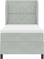 vidaXL Κρεβάτι με Στρώμα σε Ανοιχτό Γκρι 90x200 cm, Βελούδινο.