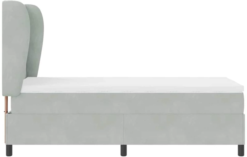 vidaXL Κρεβάτι με Στρώμα σε Ανοιχτό Γκρι 90x200 cm, Βελούδινο.