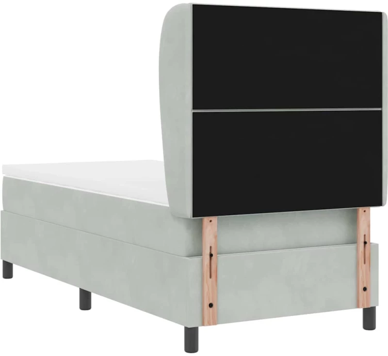 vidaXL Κρεβάτι με Στρώμα σε Ανοιχτό Γκρι 90x200 cm, Βελούδινο.