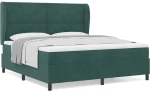 vidaXL Κρεβάτι Box Spring με Στρώμα Σκούρο Πράσινο 180x200 εκ. Βελούδο