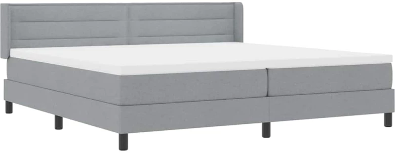 vidaXL Κρεβάτι Box Spring με Στρώμα - Ανοιχτό Γκρι - 200 x 200 εκ - Υλικό