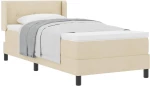 vidaXL Κρεβάτι Box Spring με Στρώμα σε Κρεμ, 90 x 200 εκ, Υφάσματος.