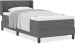 vidaXL Κρεβάτι Box Spring με Στρώμα, Σκούρο Γκρι, 100x200 εκ Υφάσματα