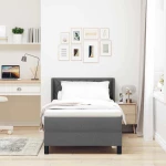 vidaXL Κρεβάτι Box Spring με Στρώμα, Σκούρο Γκρι, 100x200 εκ Υφάσματα