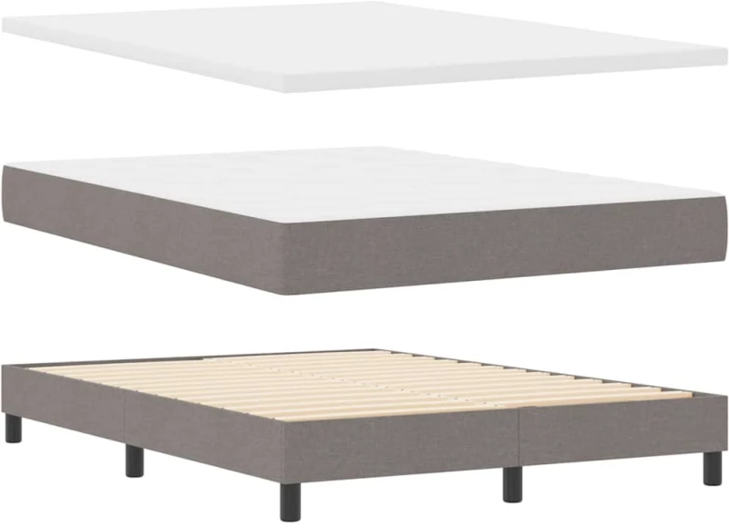 vidaXL Κρεβάτι Box Spring με Στρώμα – Ταουπέ, 140 x 200 εκ, Υφάσματος