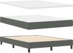 vidaXL Κρεβάτι Box Spring με Στρώμα, Σκούρο Γκρι, 160 x 200 εκ., Ύφασμα