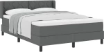vidaXL Κρεβάτι Box Spring με Στρώμα, Σκούρο Γκρι, 160 x 200 εκ., Ύφασμα