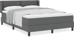 vidaXL Κρεβάτι Box Spring με Στρώμα, Σκούρο Γκρι, 160 x 200 εκ., Ύφασμα
