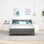 vidaXL Κρεβάτι Box Spring με Στρώμα, Σκούρο Γκρι, 160 x 200 εκ., Ύφασμα