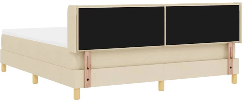 vidaXL Κρεβάτι με ελατήριο και στρώμα , κρεμ, 180 x 200 cm, ύφασμα