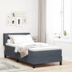 vidaXL Κρεβάτι με Στρώμα Στόφα Γκρίζο 90x200 cm Βελούδο