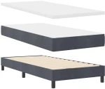 vidaXL Κρεβάτι με Στρώμα Στόφα Γκρίζο 90x200 cm Βελούδο