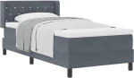 vidaXL Κρεβάτι με Στρώμα Στόφα Γκρίζο 90x200 cm Βελούδο