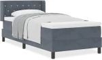 vidaXL Κρεβάτι με Στρώμα Στόφα Γκρίζο 90x200 cm Βελούδο