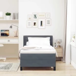 vidaXL Κρεβάτι με Στρώμα Στόφα Γκρίζο 90x200 cm Βελούδο