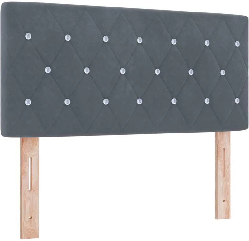 vidaXL Κρεβάτι με Στρώμα Στόφα Γκρίζο 90x200 cm Βελούδο