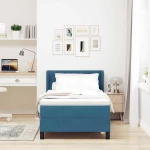 vidaXL Κρεβάτι με Στρώμα Σκούρο Μπλε 90x200 εκ. Βελούδο