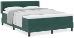 Κρεβάτι με στρώμα Box Spring vidaXL Σκούρο Πράσινο 140x200 εκ Βελούδο