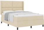 vidaXL Κρεβάτι Box Spring με Μαξιλάρι Κρέμα 160x200 εκ. Υφάσματος