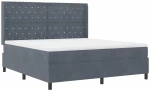 Κρεβάτι Box Spring με Στρώμα vidaXL Γκρι Σκούρο 180x200 εκ. Βελούδο
