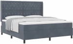Κρεβάτι Box Spring με Στρώμα vidaXL Γκρι Σκούρο 180x200 εκ. Βελούδο
