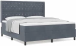 Κρεβάτι Box Spring με Στρώμα vidaXL Γκρι Σκούρο 180x200 εκ. Βελούδο