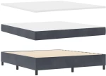 Κρεβάτι Box Spring με Στρώμα vidaXL Γκρι Σκούρο 180x200 εκ. Βελούδο