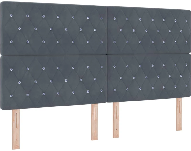Κρεβάτι Box Spring με Στρώμα vidaXL Γκρι Σκούρο 180x200 εκ. Βελούδο