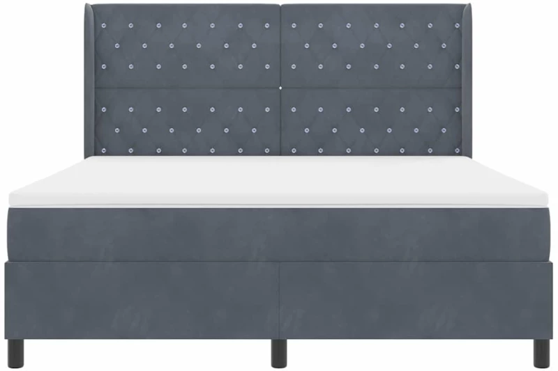 Κρεβάτι Box Spring με Στρώμα vidaXL Γκρι Σκούρο 180x200 εκ. Βελούδο