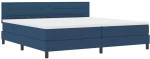 vidaXL Κρεβάτι Box Spring με Στρώμα & LED Μπλε 200x200 εκ Υφασμα
