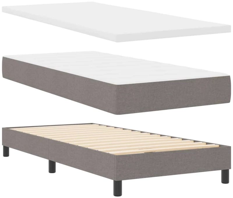 vidaXL Box Spring Κρεβάτι με Στρώμα & LED Φως 100x200 cm Ύφασμα
