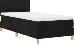vidaXL Κρεβάτι Με Υποστήριξη Με Στρώμα & LED Μαύρο 90x190 εκ. Ύφασμα