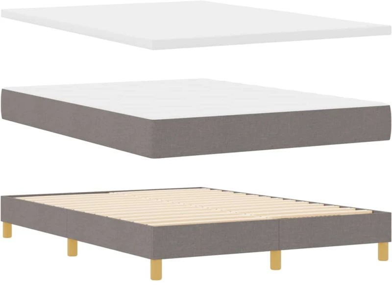 vidaXL Κρεβάτι Box Spring με Στρώμα & LED Ταπάζ 140x190 εκ. Υφάσματος