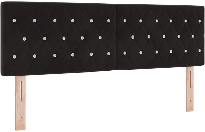 κρεβάτι Box Spring με στρώμα και LED vidaXL Μαύρο 160x200 εκ Βελούδο