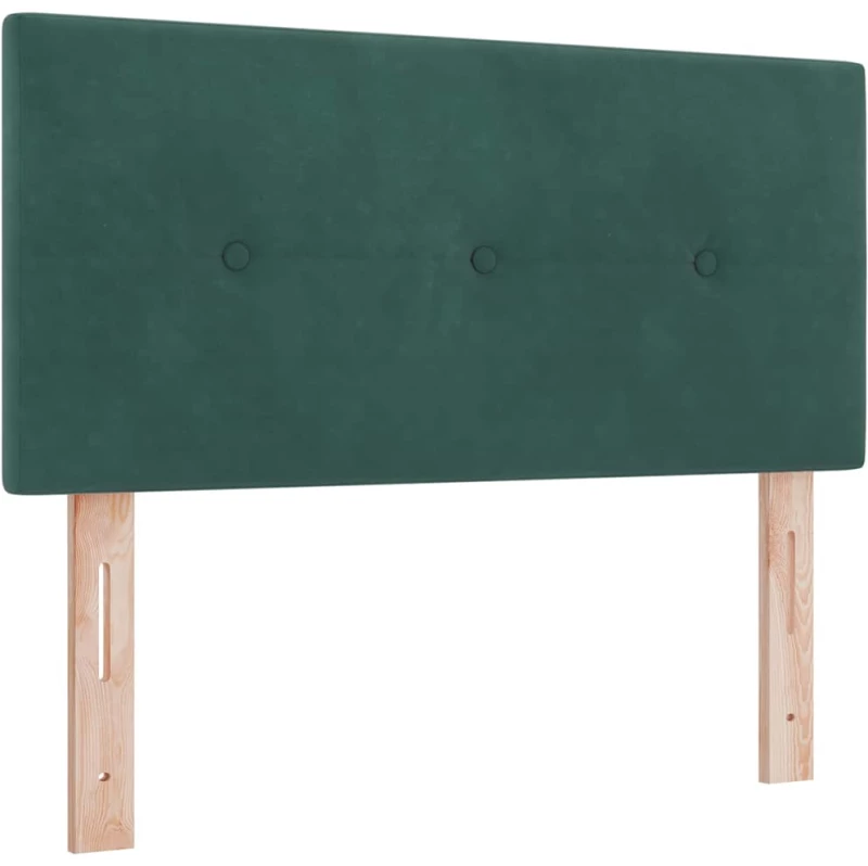 vidaXL Κρεβάτι Box Spring με Στρώμα & LED Σκούρο Πράσινο 80x200 εκ. Βελούδο